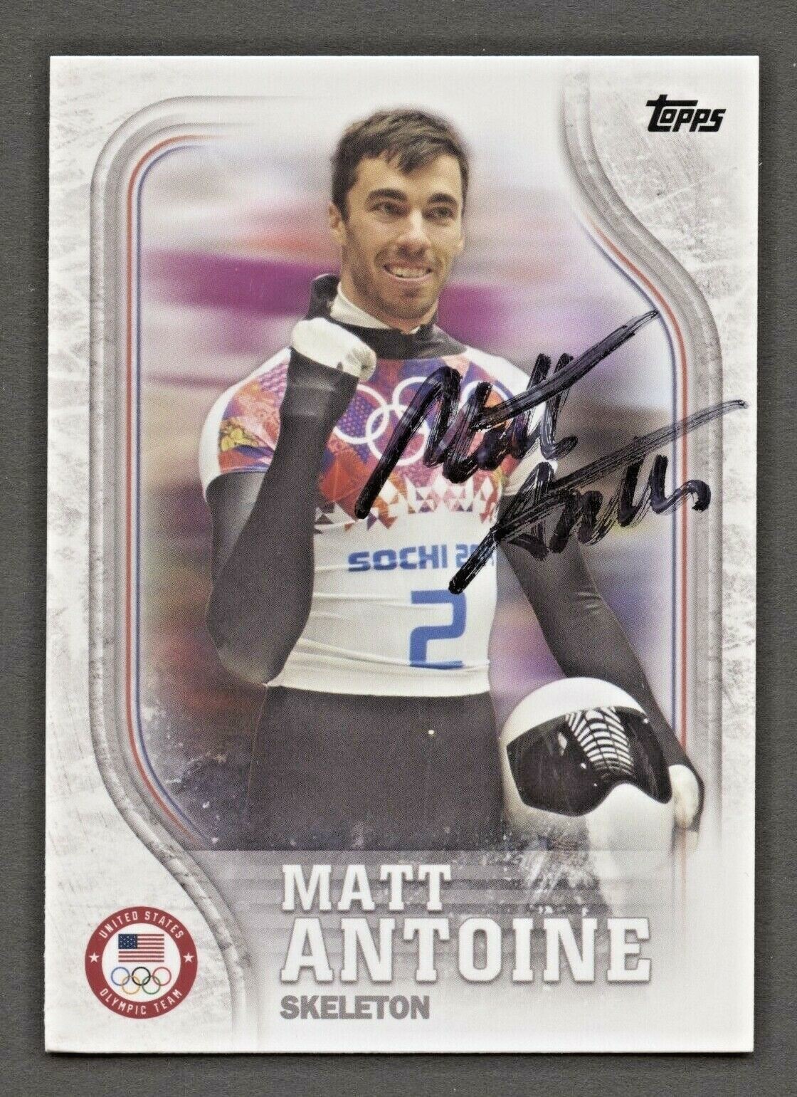 Matt Antoine #US-35 signed autograph auto 2018 Topps U.S. Winter Olympic Card