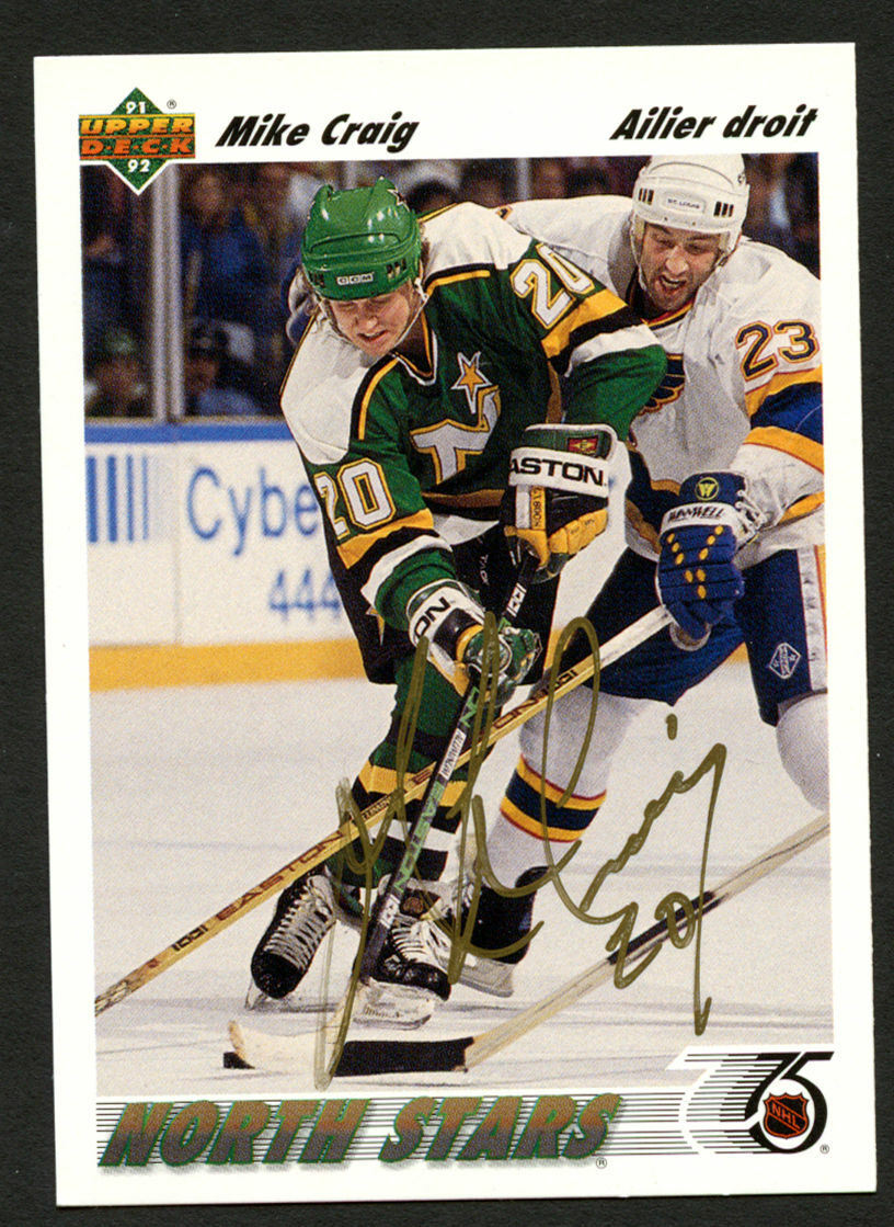 Mike Craig #125 signed autograph auto 1991-92 Upper Deck Hockey Card