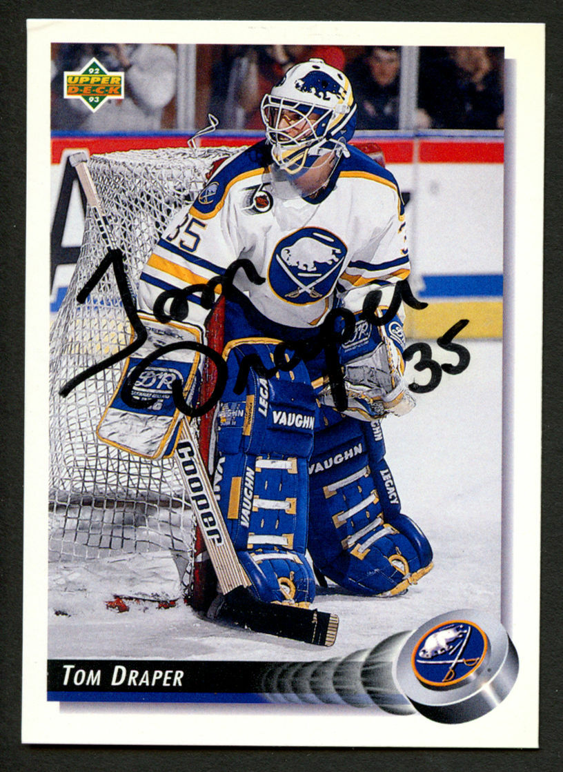 Tom Draper #201 signed autograph auto 1992-93 Upper Deck Hockey Card