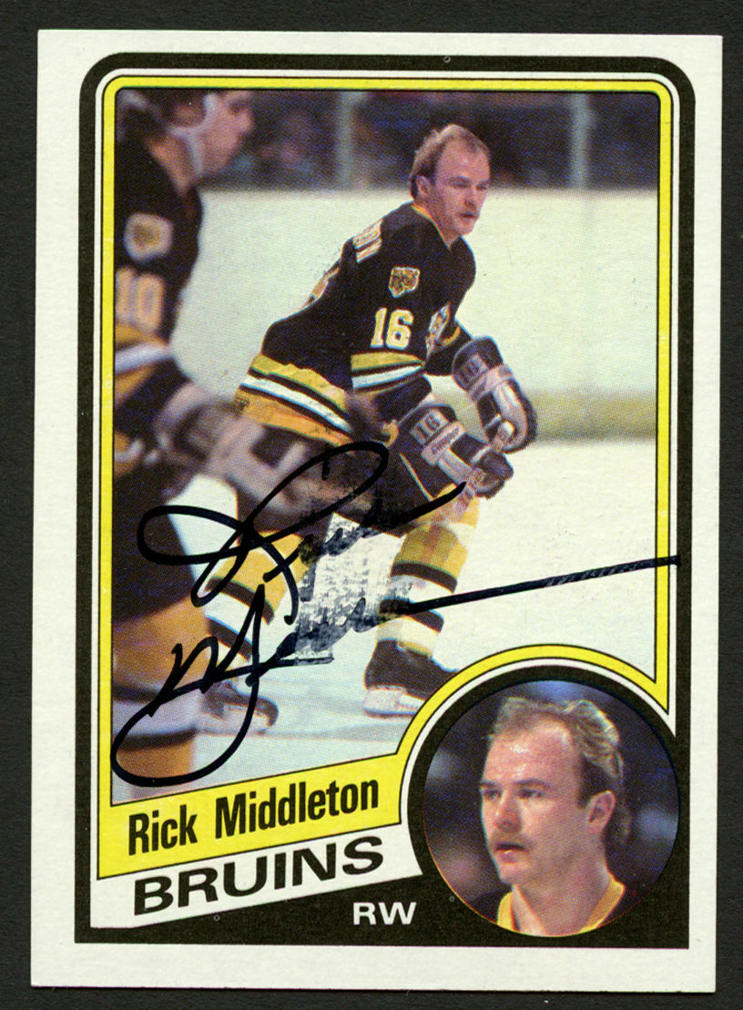 Rick Middleton #8 signed autograph auto 1984-85 Topps Hockey Trading Card