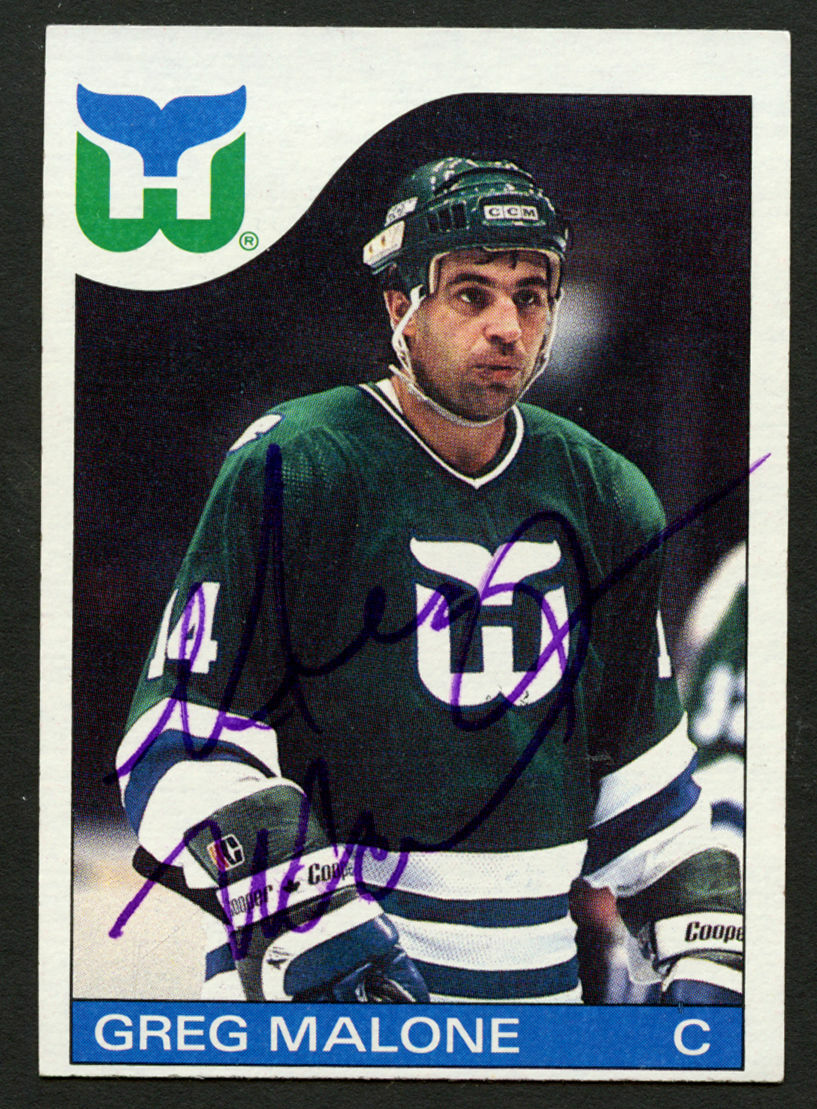 Greg Malone #118 signed autograph auto 1985-86 Topps Hockey Trading Card