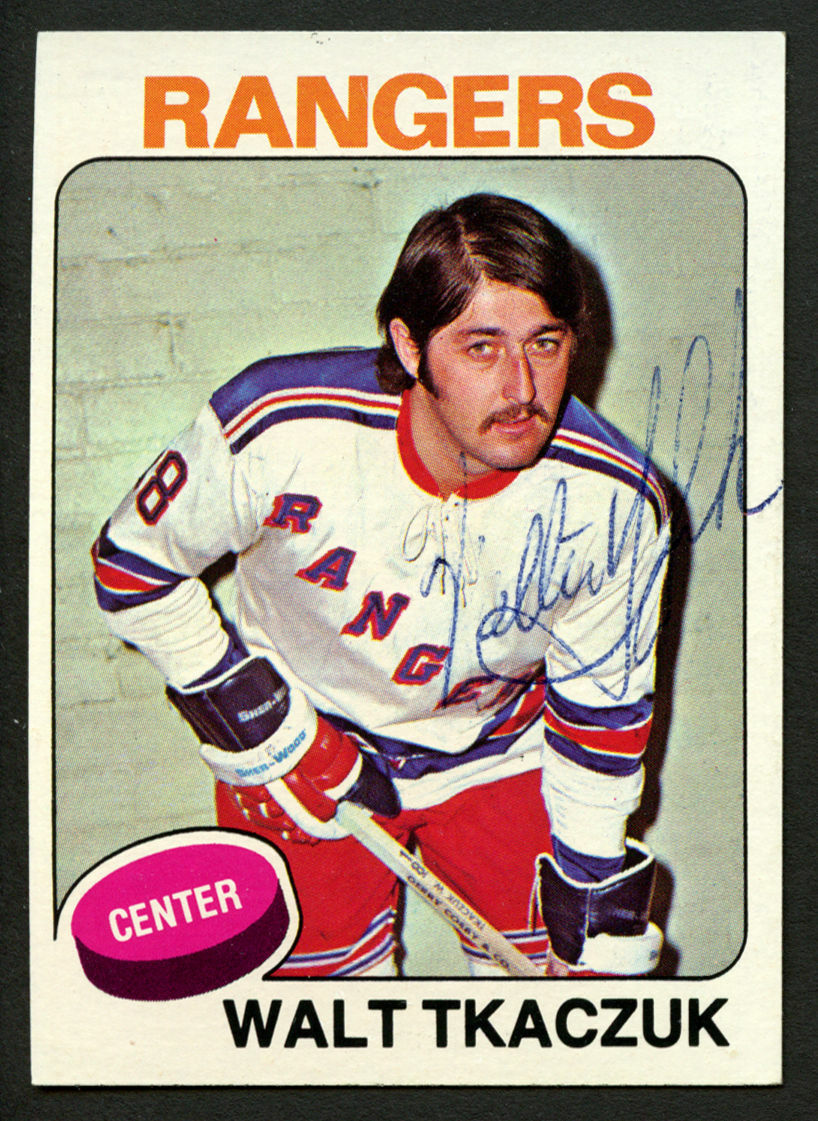 Walt Tkaczuk #128 signed autograph auto 1975-76 Topps Hockey Trading Card