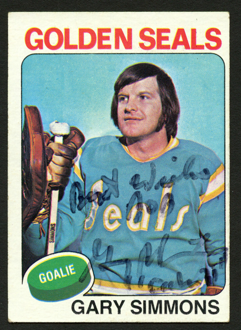 Gary Simmons #29 signed autograph auto 1975-76 Topps Hockey Trading Card