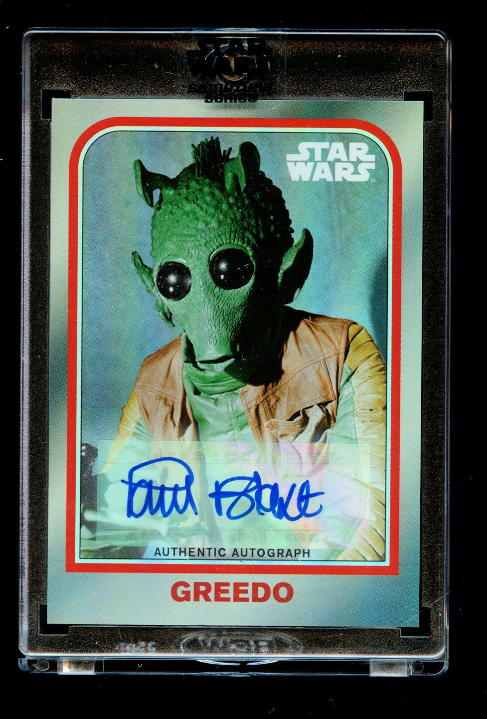 PAUL BLAKE AS GREEDO AV-PB1 AUTO SIGNED 2022 TOPPS STAR WARS SIGNATURE SERIES COLLECTIBLE MEMORABILIA