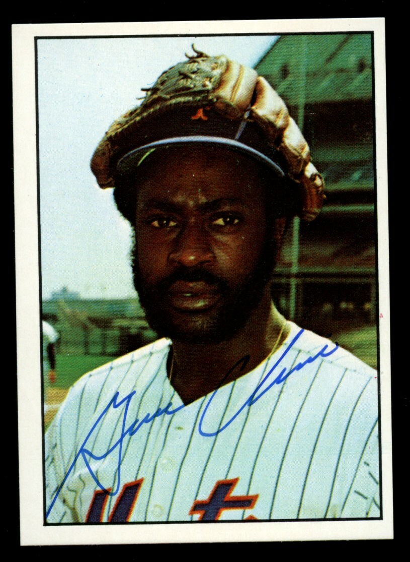 Gene Clines #17 signed autograph auto 1975 SSPC New York Mets Baseball Card ~