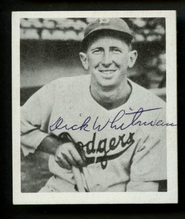 Dick Whitman #73 signed autograph 1947 Series 1977 Reprint Phila. Baseball Show~