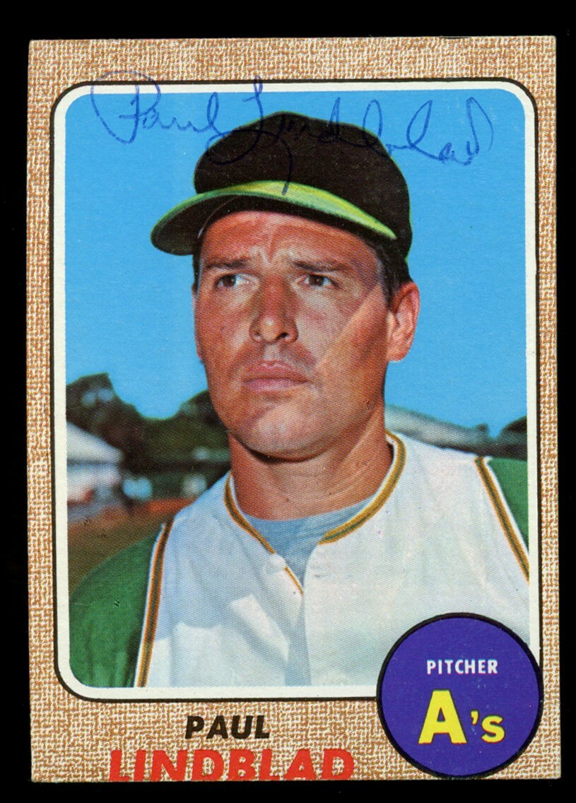 Paul Lindblad #127 signed autograph auto 1968 Topps Baseball Trading Card