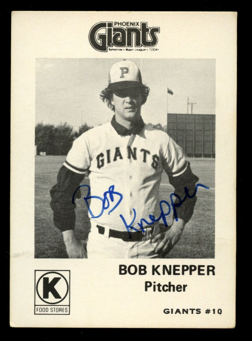 Bob Knepper #34 signed autograph auto 1975 Phoenix Giants Circle K Baseball Card