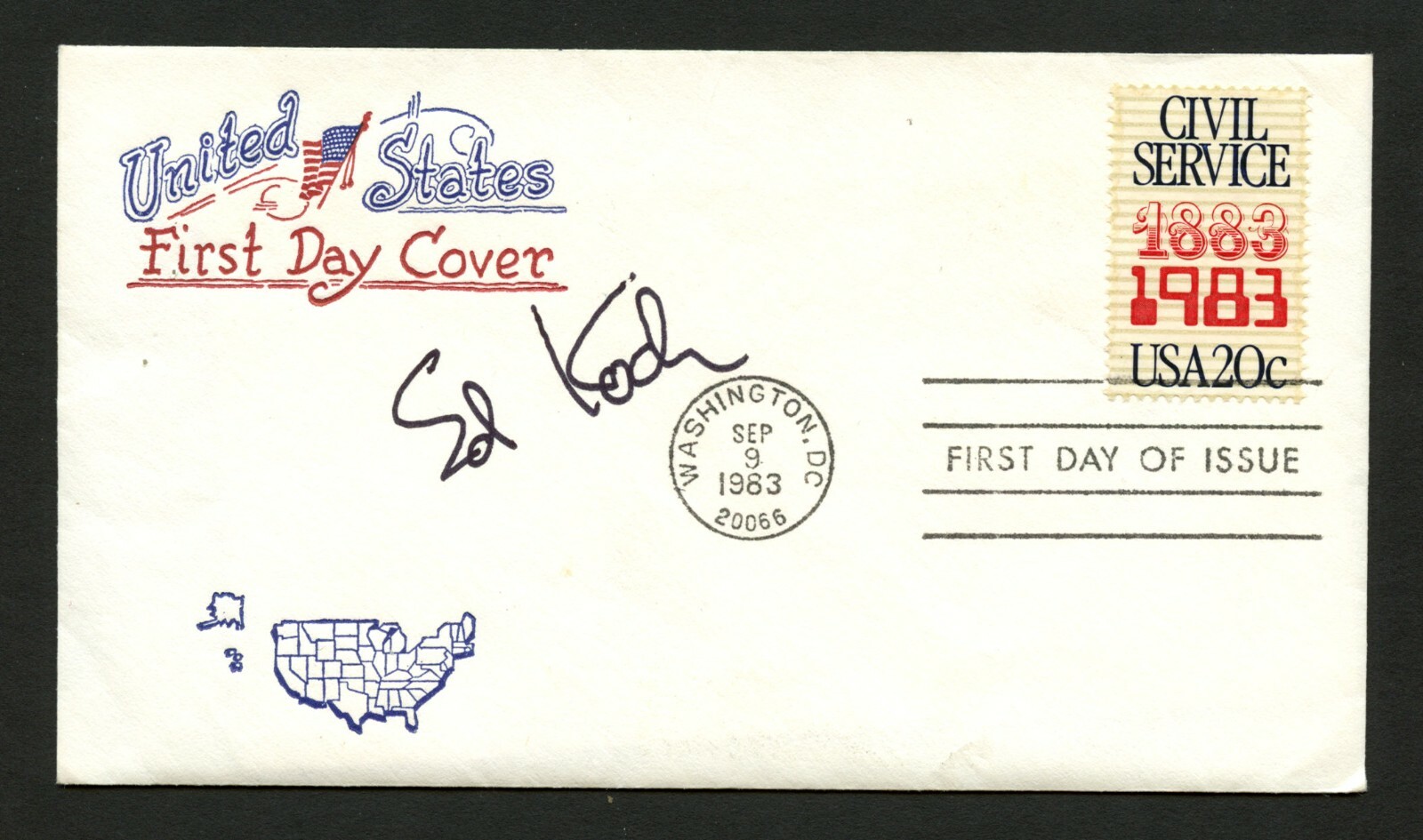 Ed Koch d.2013 signed auto First Day Cover FDC Former Mayor New York City PC185