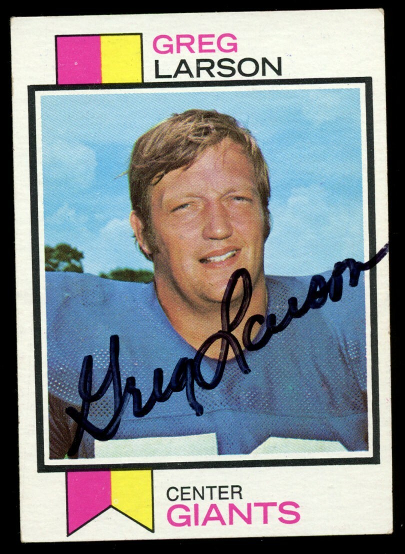 Greg Larson #418 signed autograph auto 1973 Topps Football Trading Card