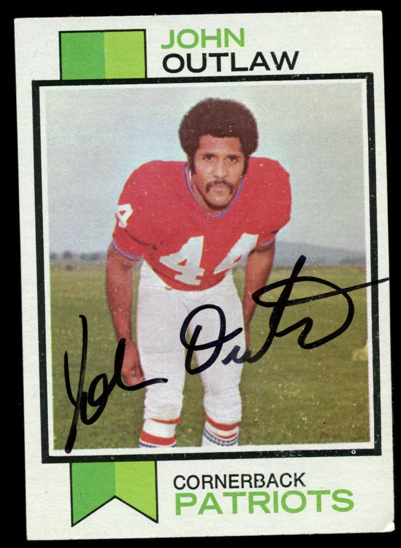 John Outlaw #384 signed autograph auto 1973 Topps Football Trading Card
