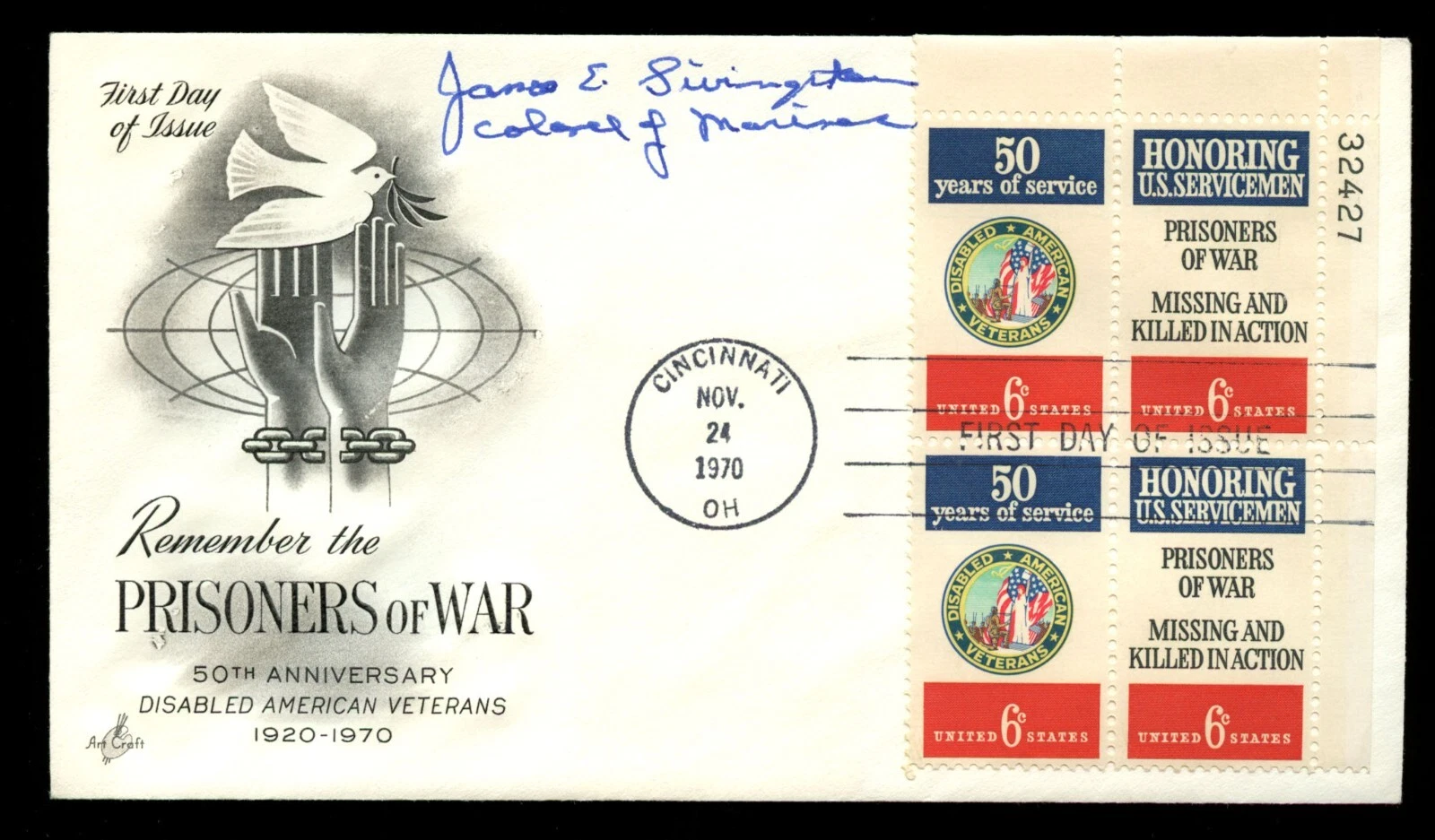James Livingston signed autograph auto FDC Medal of Honor Recipient USMC Vietnam