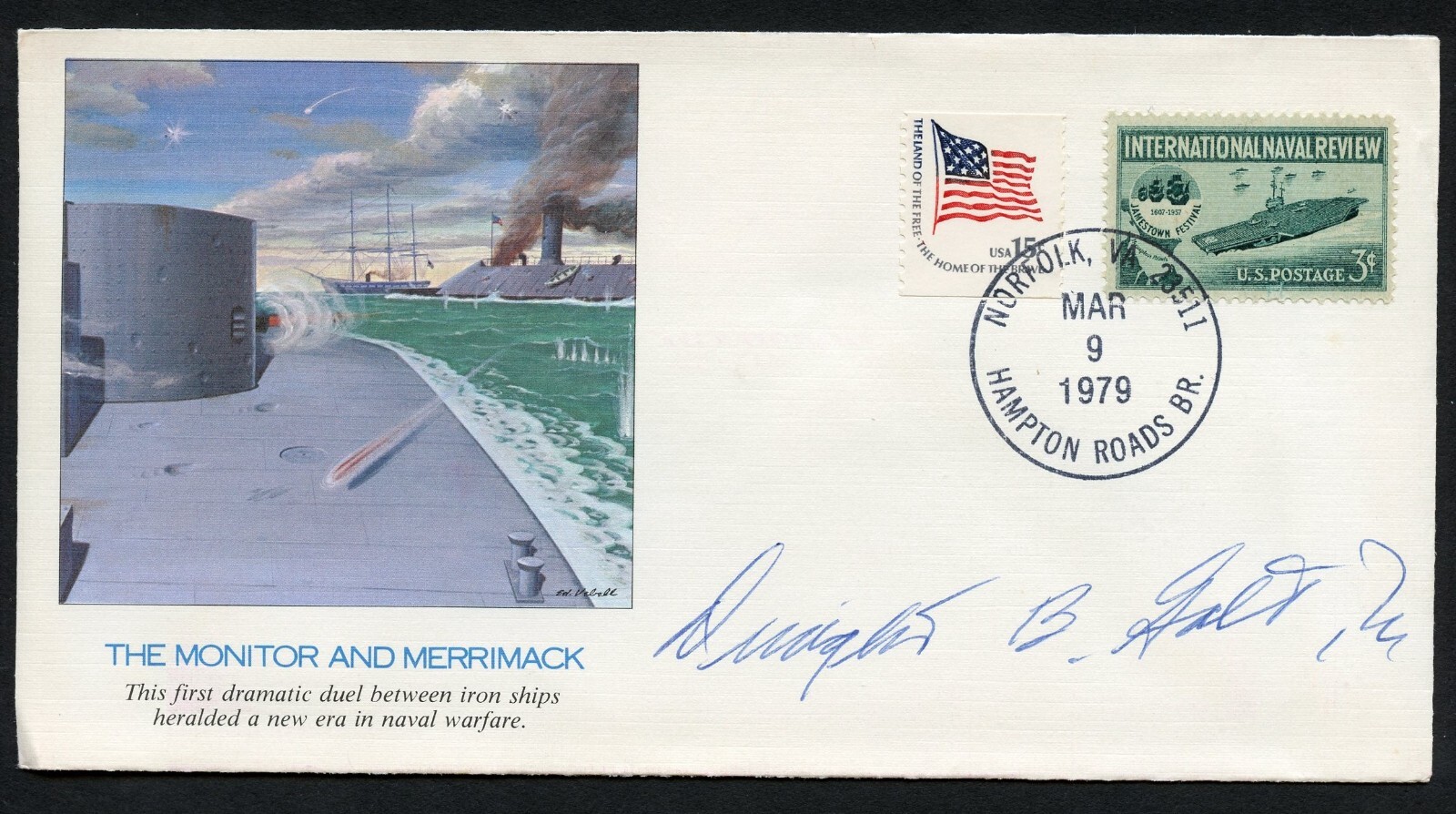 Dwight B. Galt signed autograph auto First Day Cover WWII ACE USN