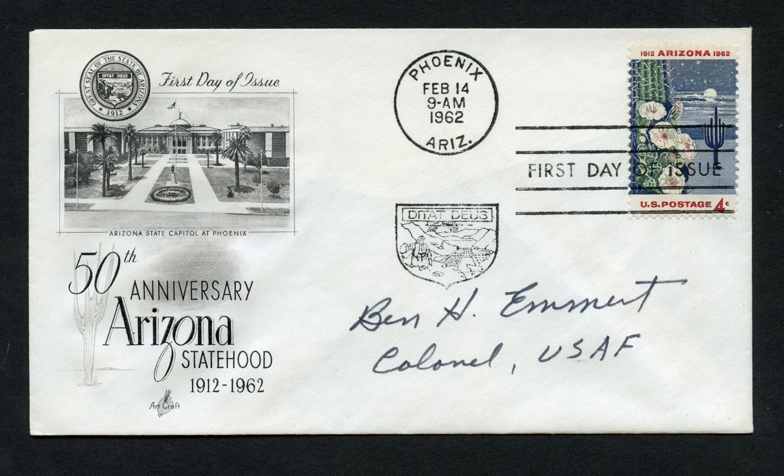 Benjamin H. Emmert signed autograph auto First Day Cover WWII ACE USAAF