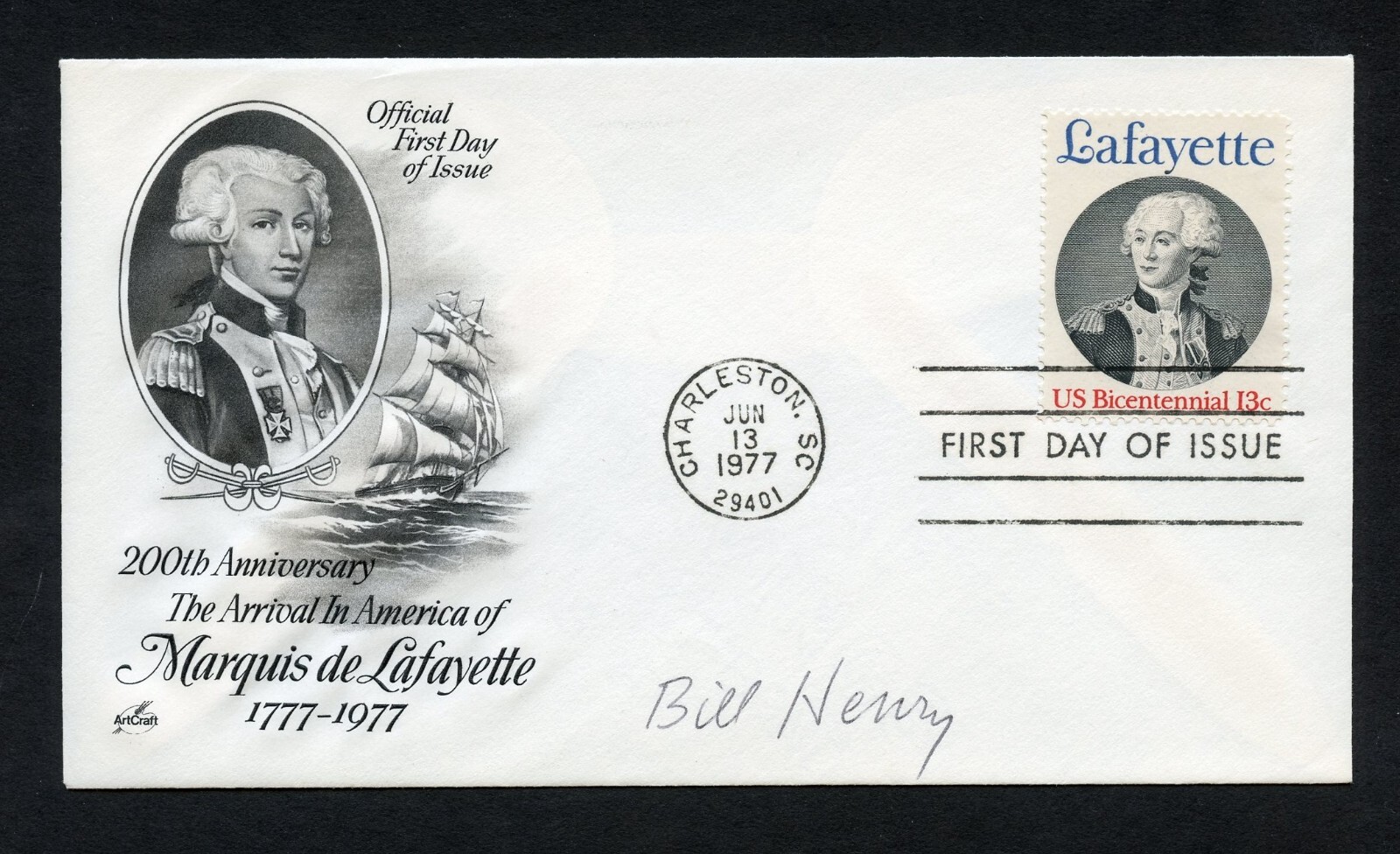 William Henry signed autograph auto First Day Cover WWII ACE USN