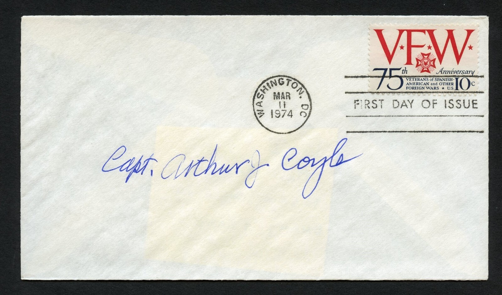 Artur Coyle d2005 signed autograph FDC WWII 1st pilot to shoot down enemy plan