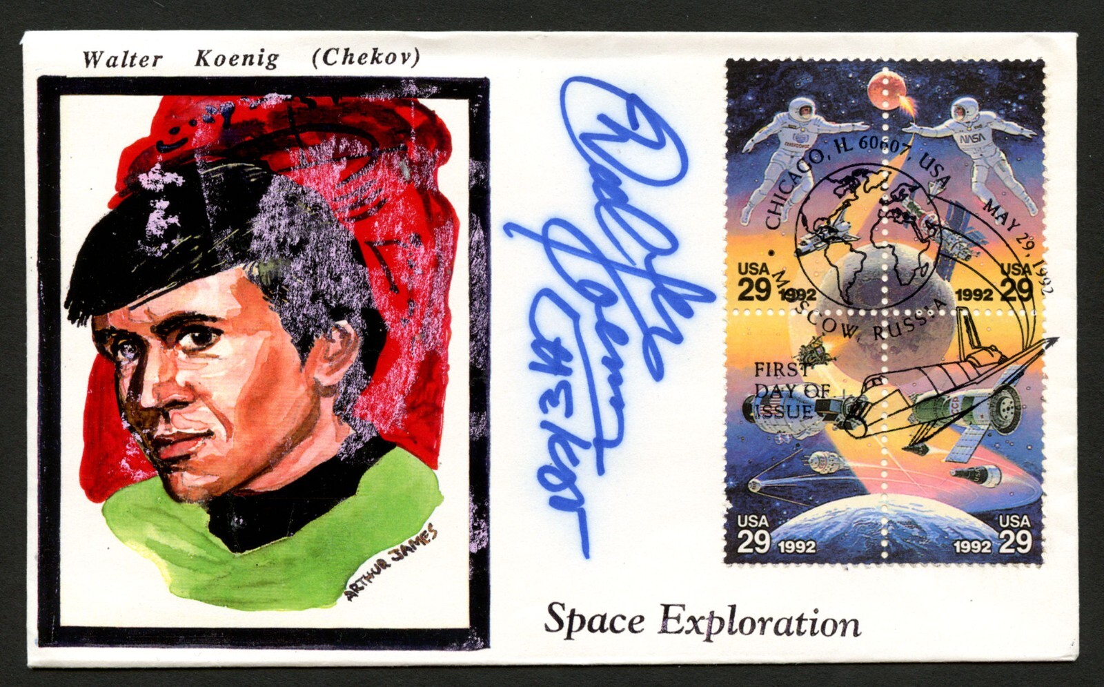 Walter Koenig signed autograph FDC Pavel Chekov in Star Trek Original Series BAS