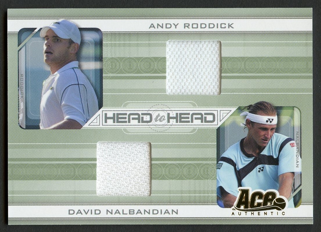 Andy Roddick & Nalbandian 2007 Ace Authentic Tennis Card head 2 head #HH-7 Card