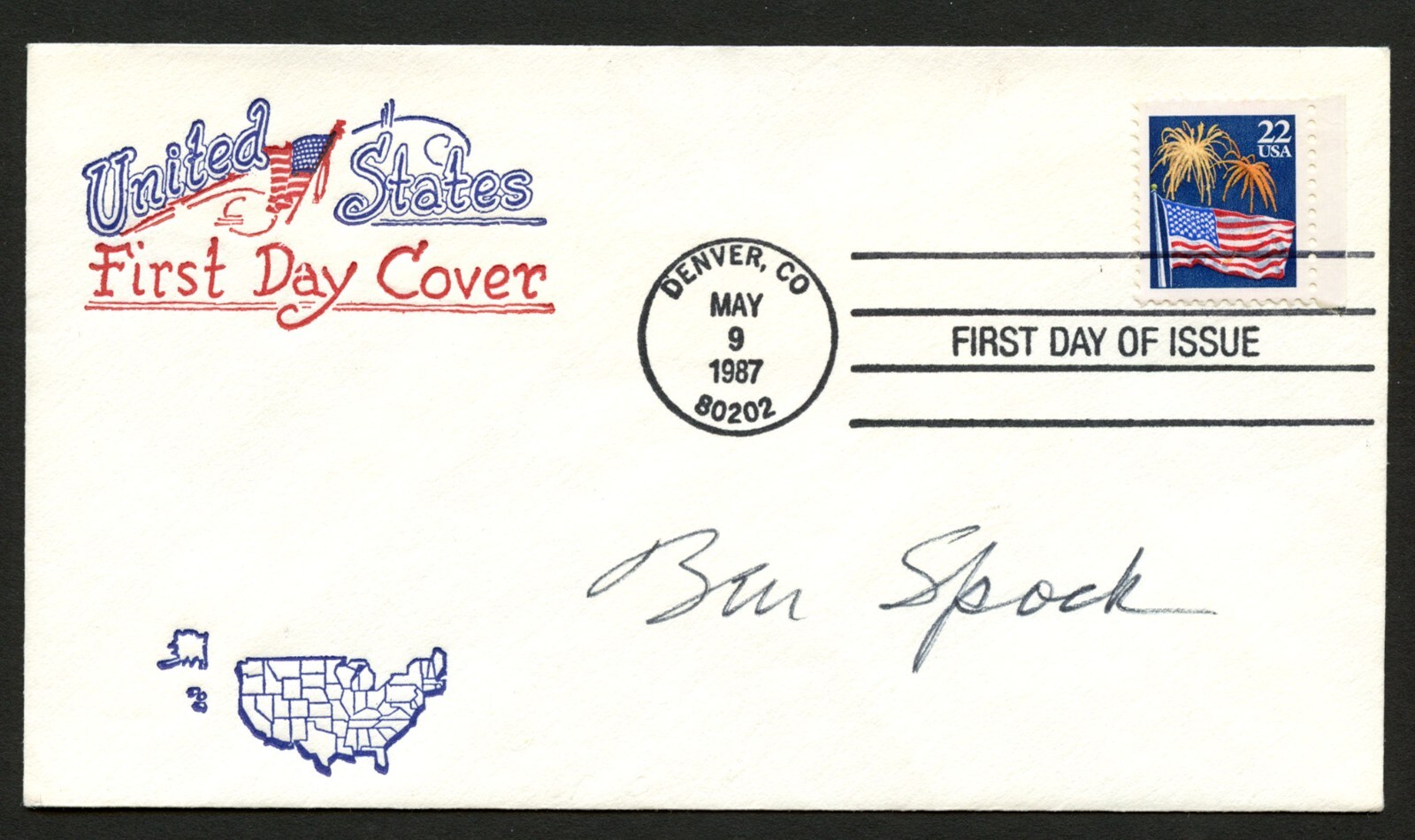 Dr. Benjamin Spock d1998 signed autograph auto FDC American Pediatrician BAS