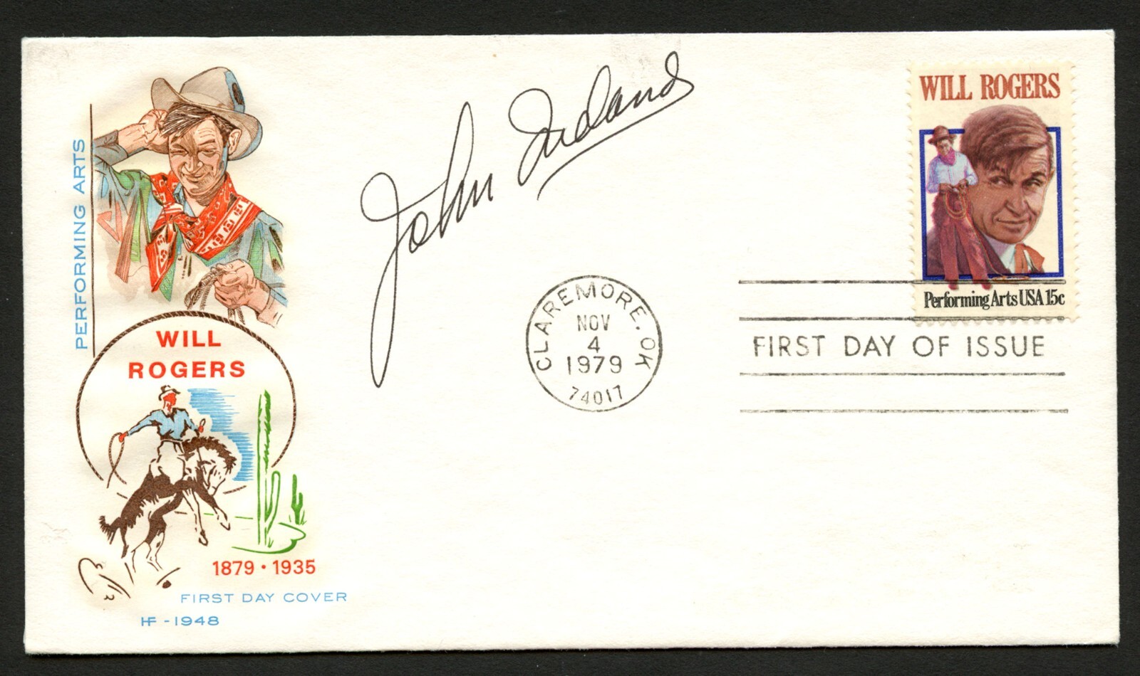 John Ireland d1992 signed autograph auto FDC Actor: All the King's Men BAS