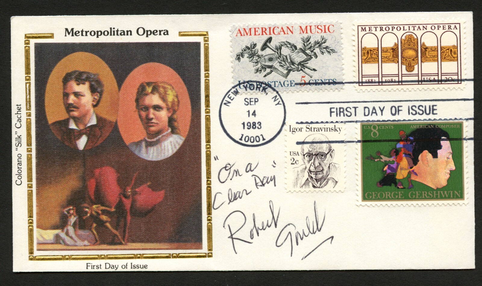 Robert Goulet d2007 signed autograph auto First Day Cover American Singer  BAS