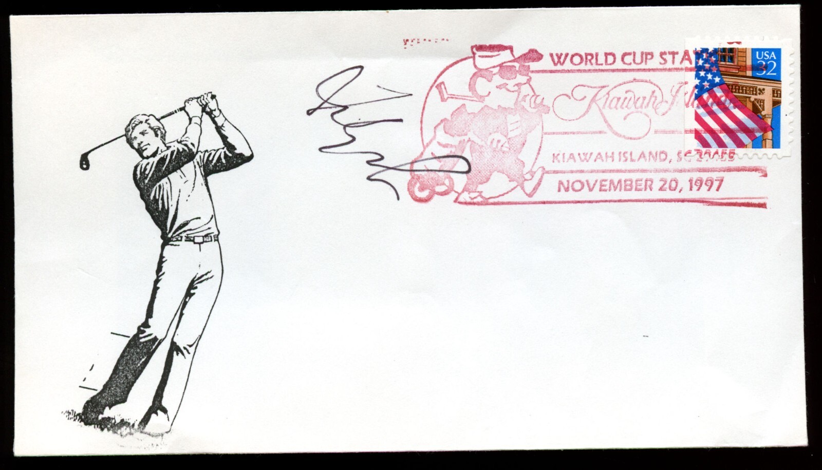 Fred Freddy Couples signed autograph Postal Cover Masters Champion 1992 BAS Cert