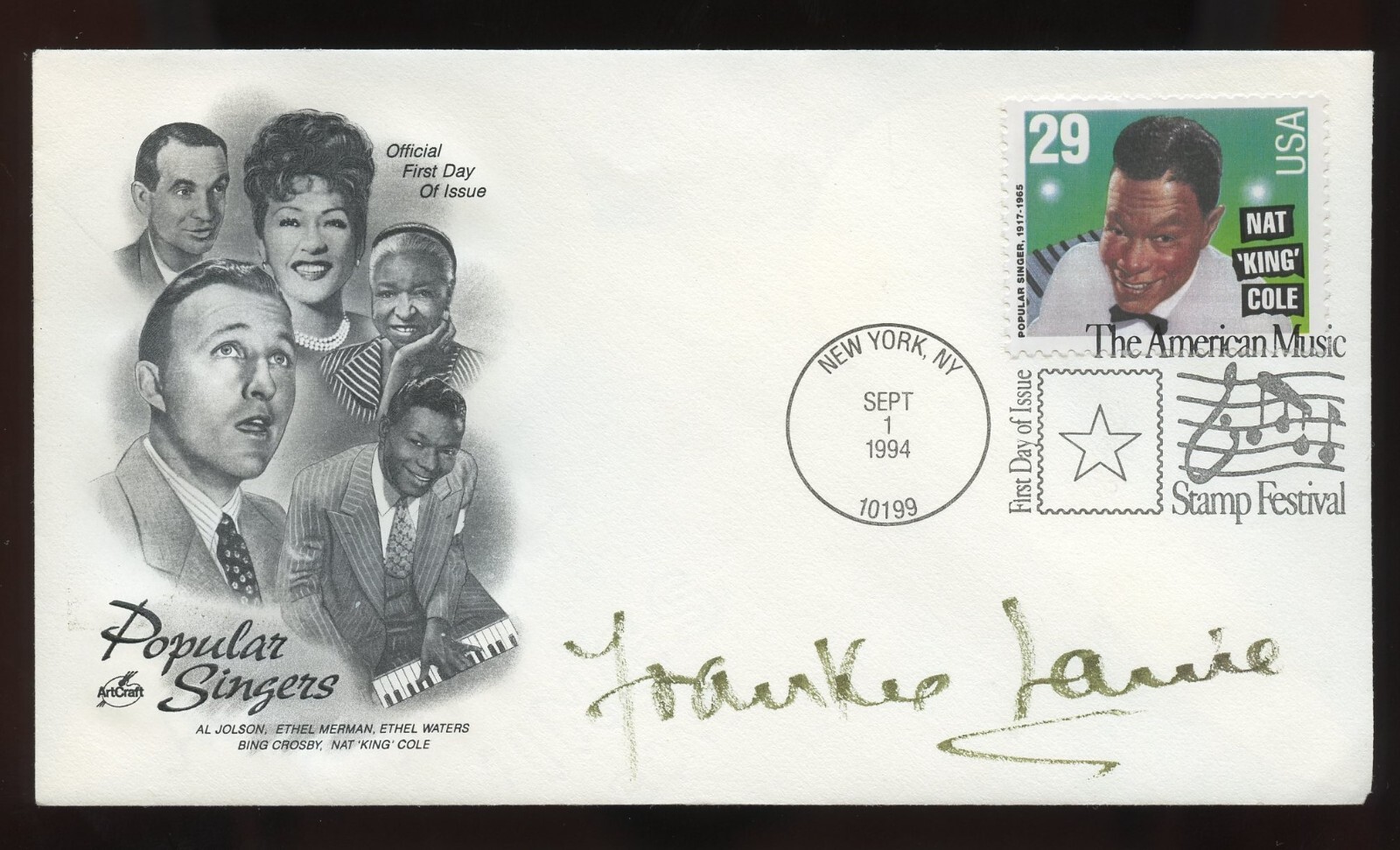 Frankie Laine d2007 signed autograph American Singer Songwriter and Actor FDC
