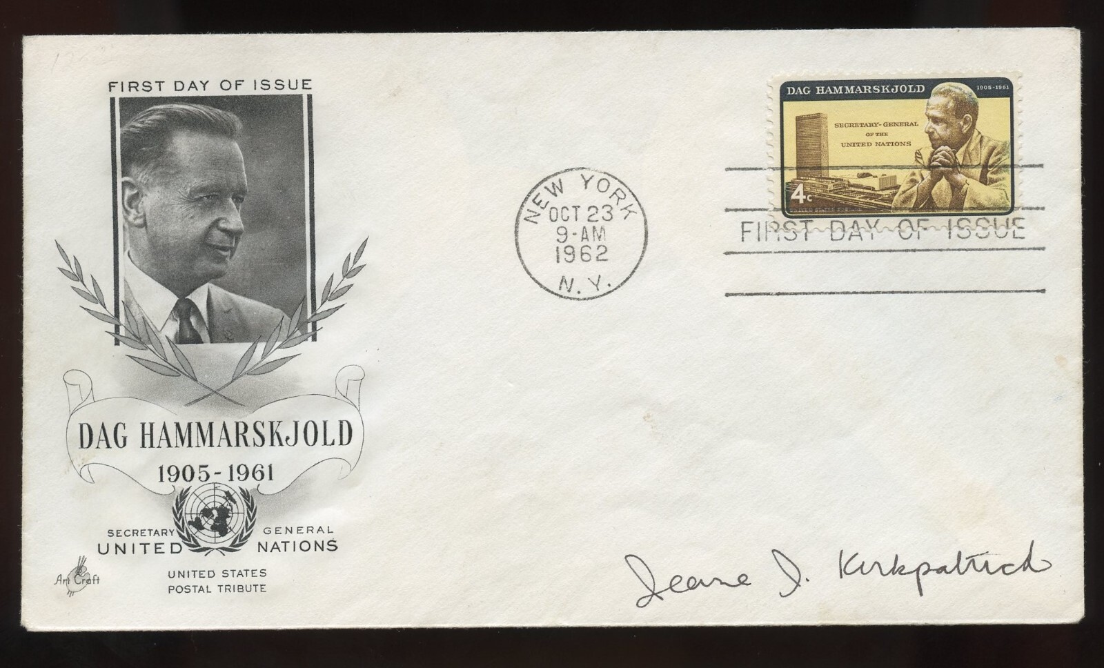 Jeane Kirkpatrick d2006 signed autograph American Diplomat R. Reagan Admin. FDC