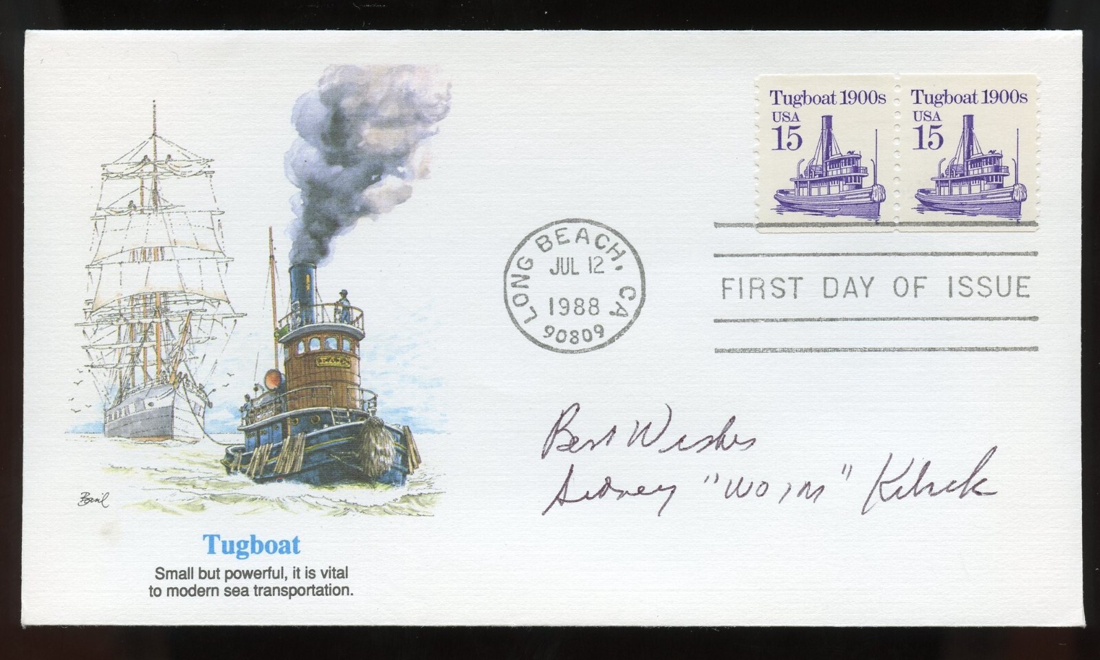 Sidney Kibrick signed autograph American Child Actor Film Series Our Gang FDC