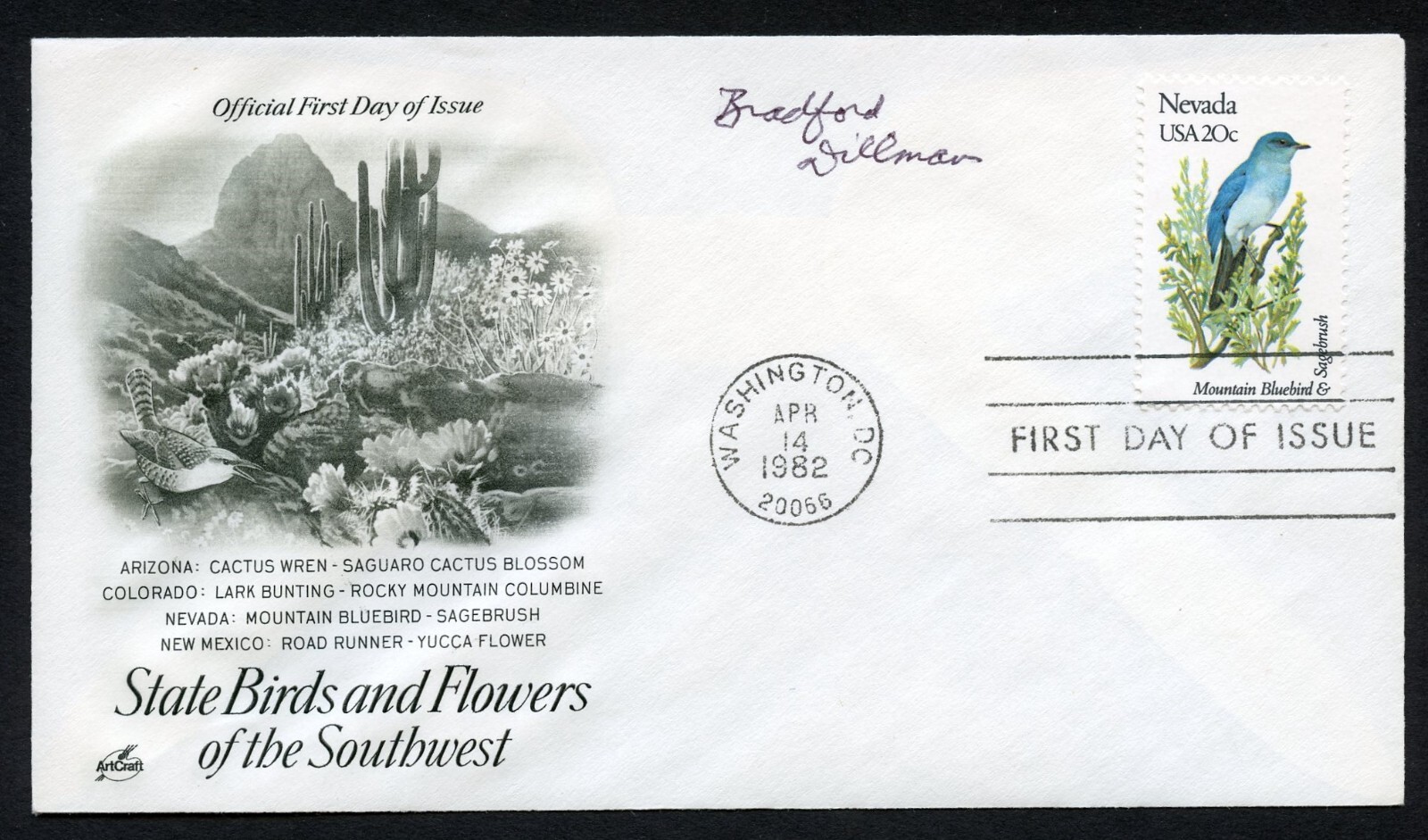 Bradford Dillman d2018 signed autograph auto Actor & Author First Day Cover