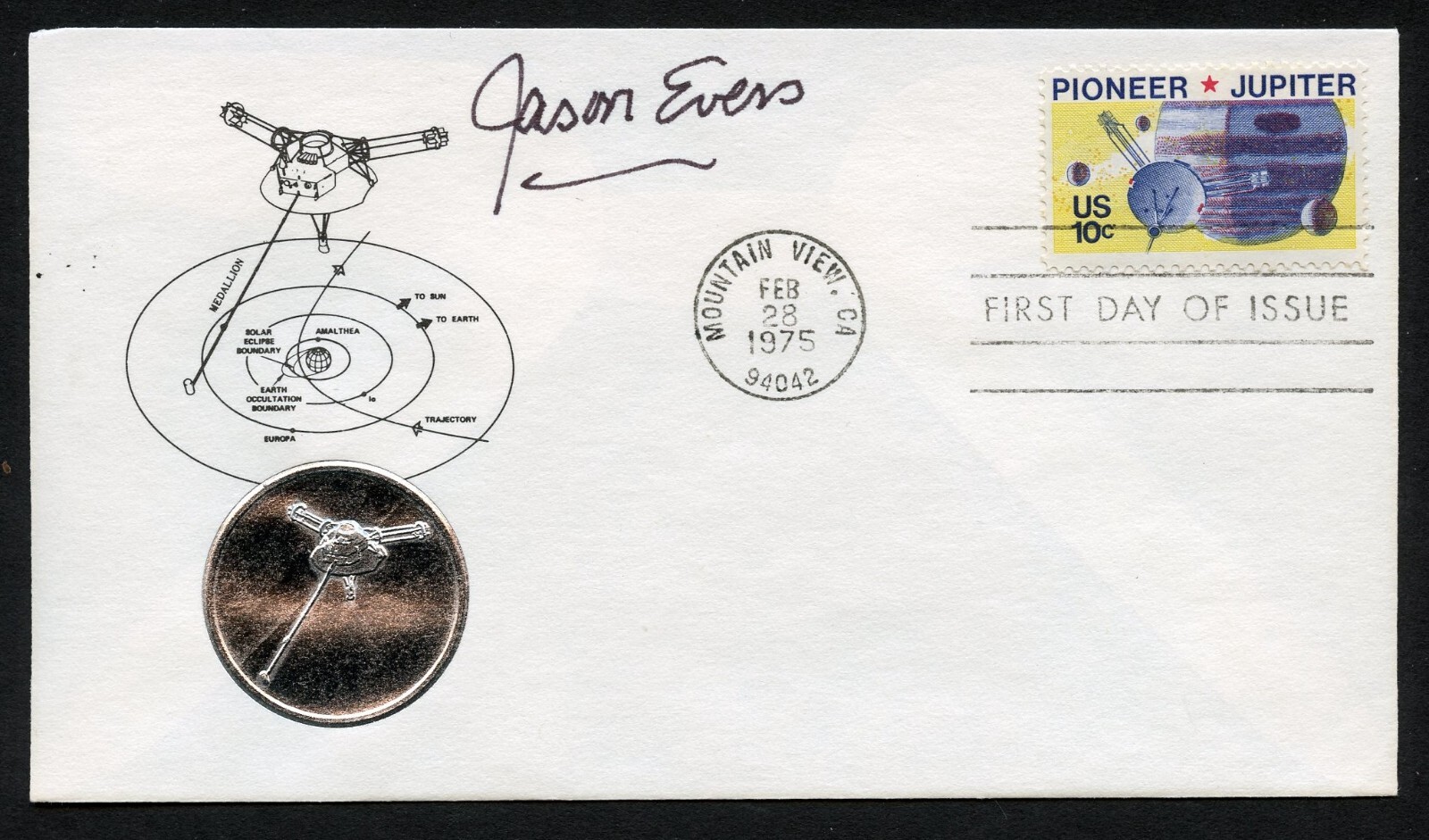 Jason Evers d2005 signed autograph Actor TV drama Channing First Day Cover