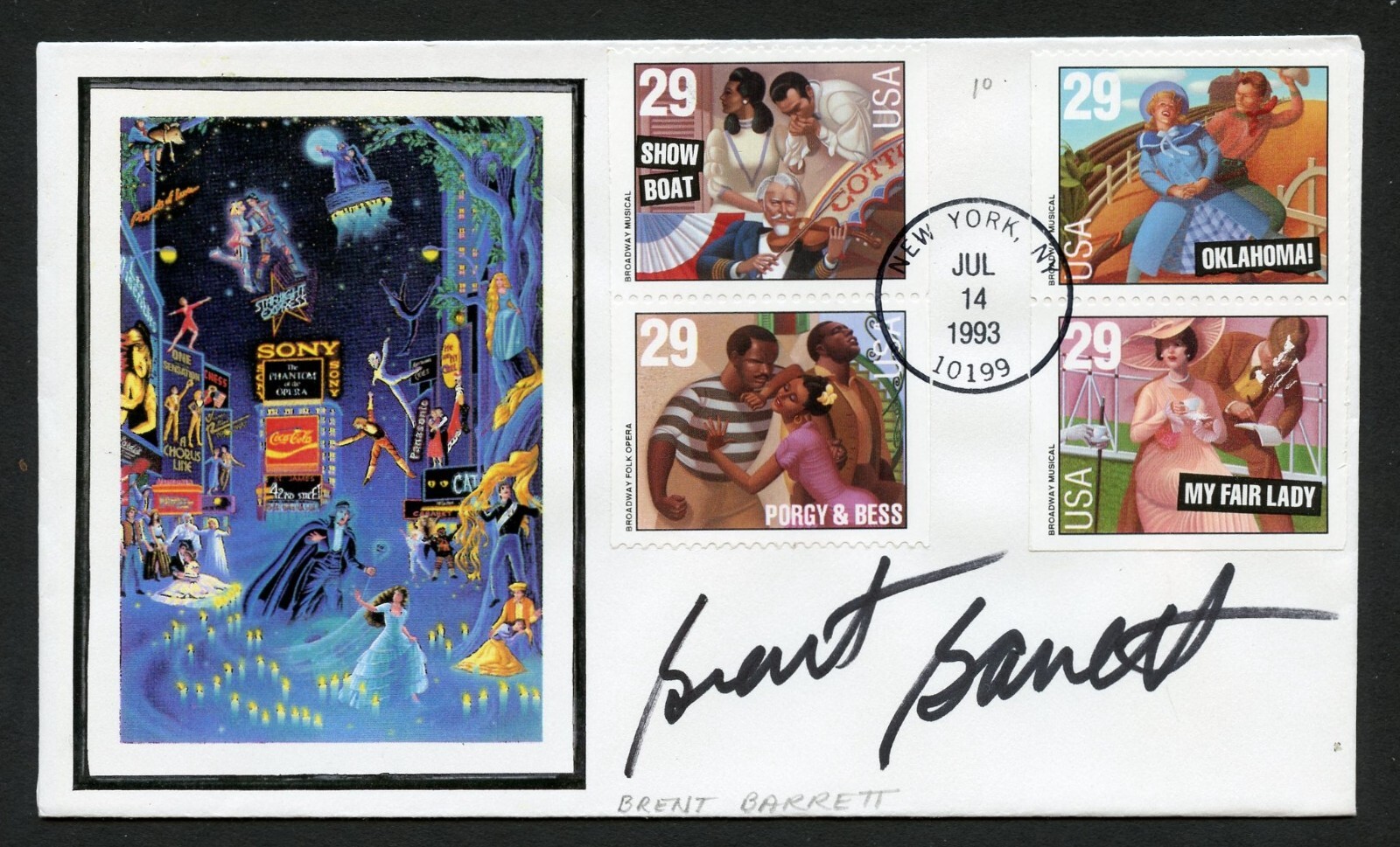 Brent Barrett signed autograph auto American Actor & Tenor First Day Cover