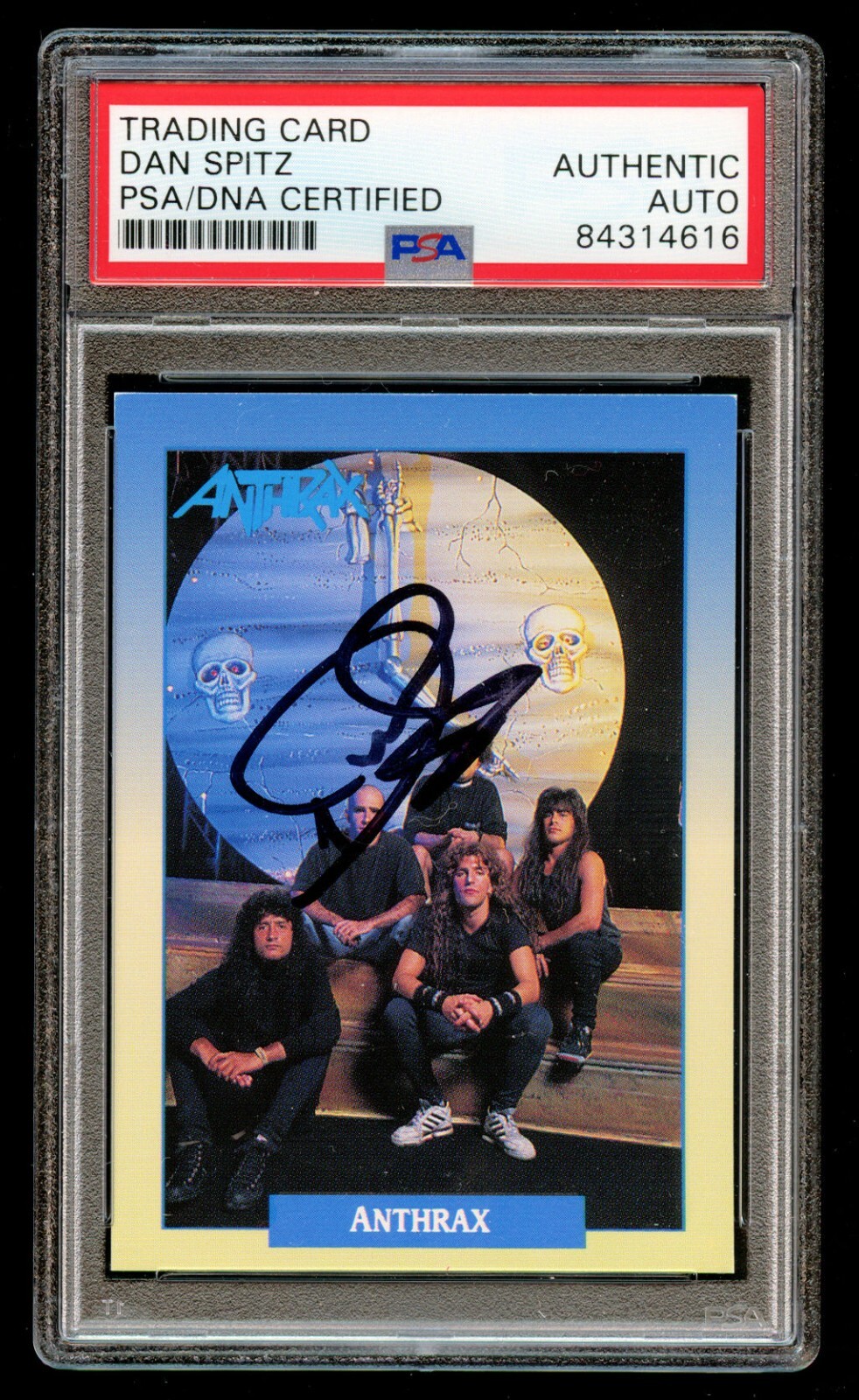Dan Spitz #134 signed autograph auto 1991 RockCards Anthrax Card PSA Slabbed