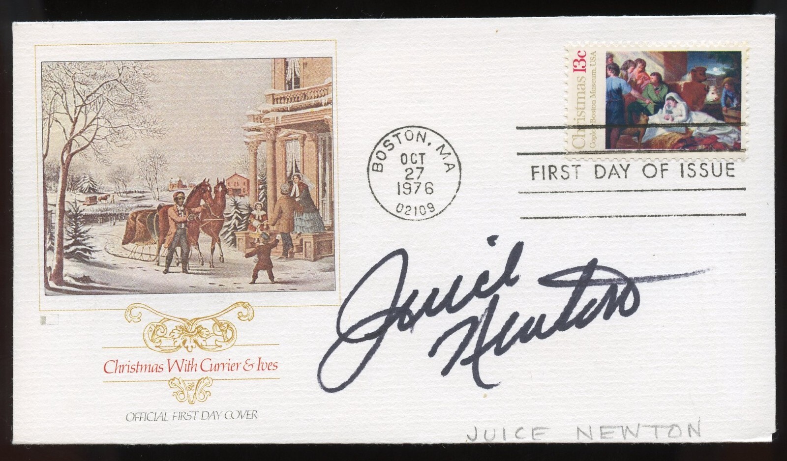 Juice Newton d2010 signed auto American Singer Songwriter Juice, Quiet Lies FDC