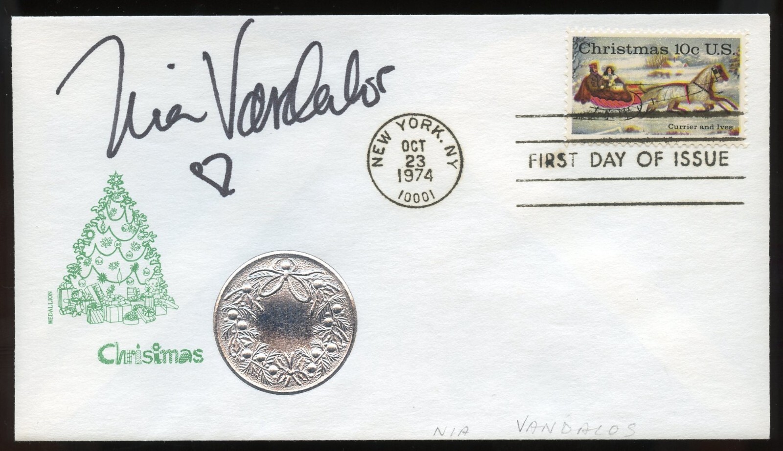 Nia Vandalos signed autograph auto Canadian Actress My Big Fat Greek Wedding FDC