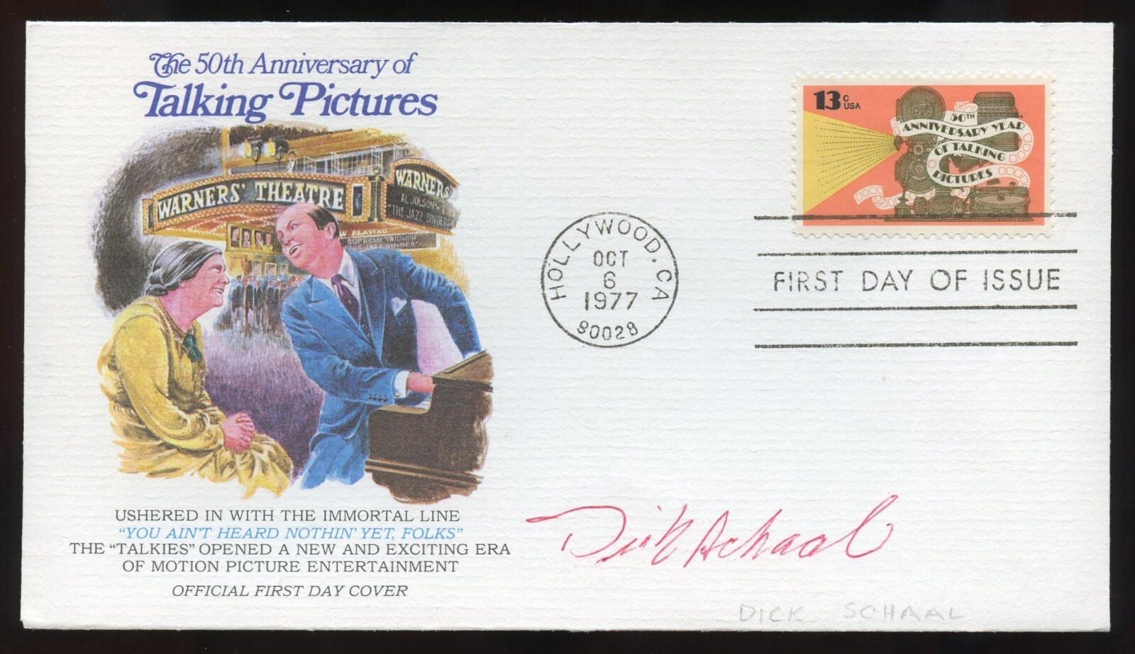 Dick Schaal d2014 signed autograph auto American Actor in Just Our Luck FDC