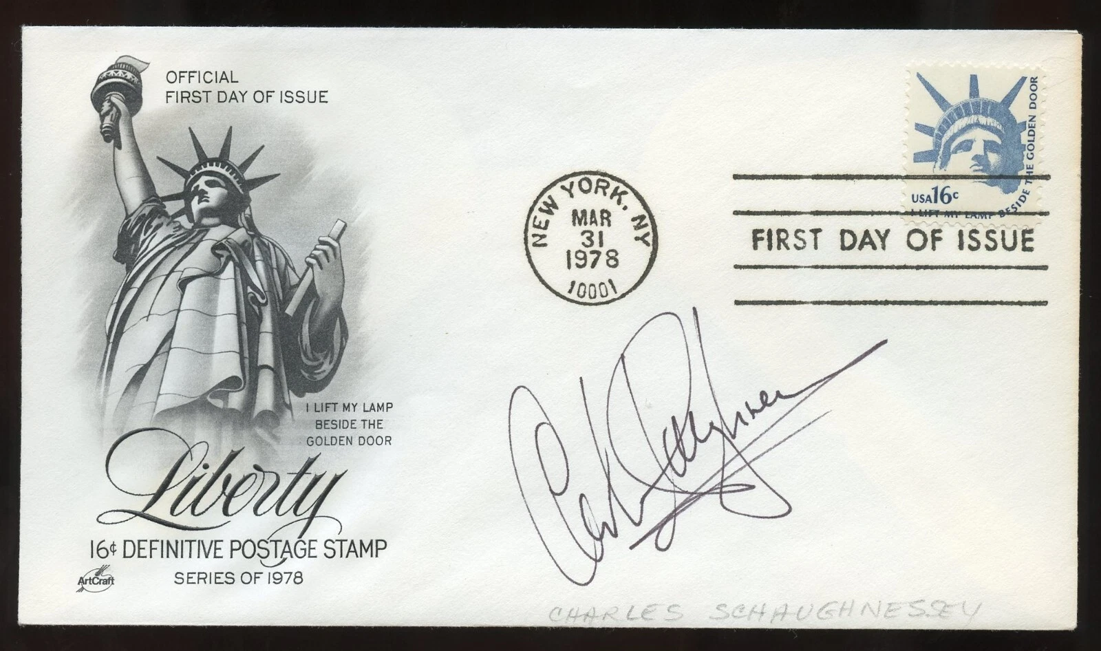 Charles Schaughnessey signed autograph British Actor in Days of Our Lives FDC