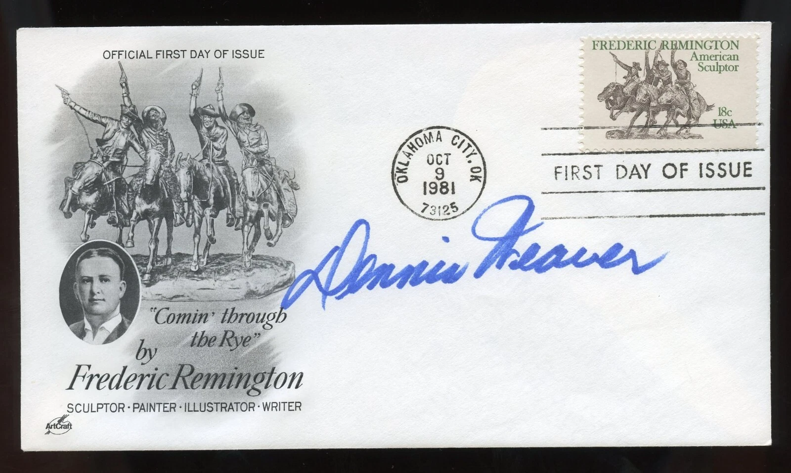 Dennis Weaver d2006 signed autograph Actor & President Screen Actors Guild FDC