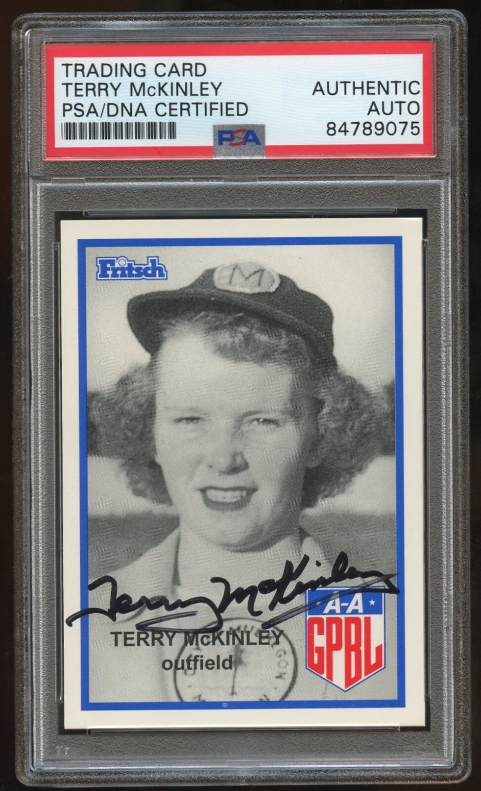 Terry McKinley #127 signed autograph auto 1995-96 FRITSCH AAGPBL PSA Slabbed