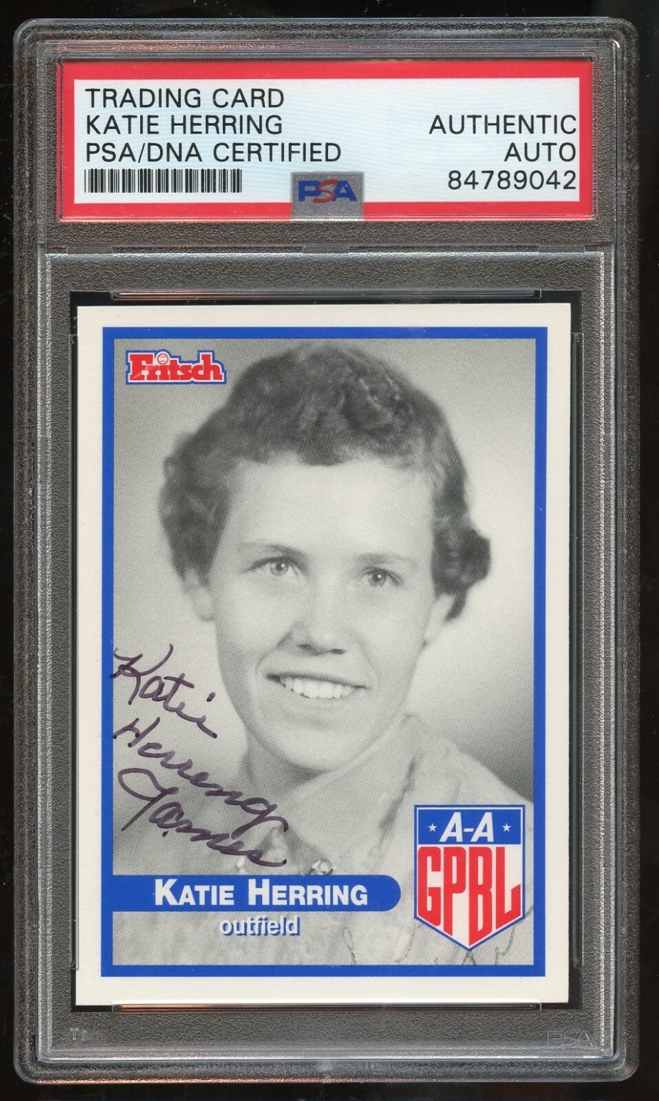 Katie Herring #374 signed autograph auto 1995-96 FRITSCH AAGPBL PSA Slabbed