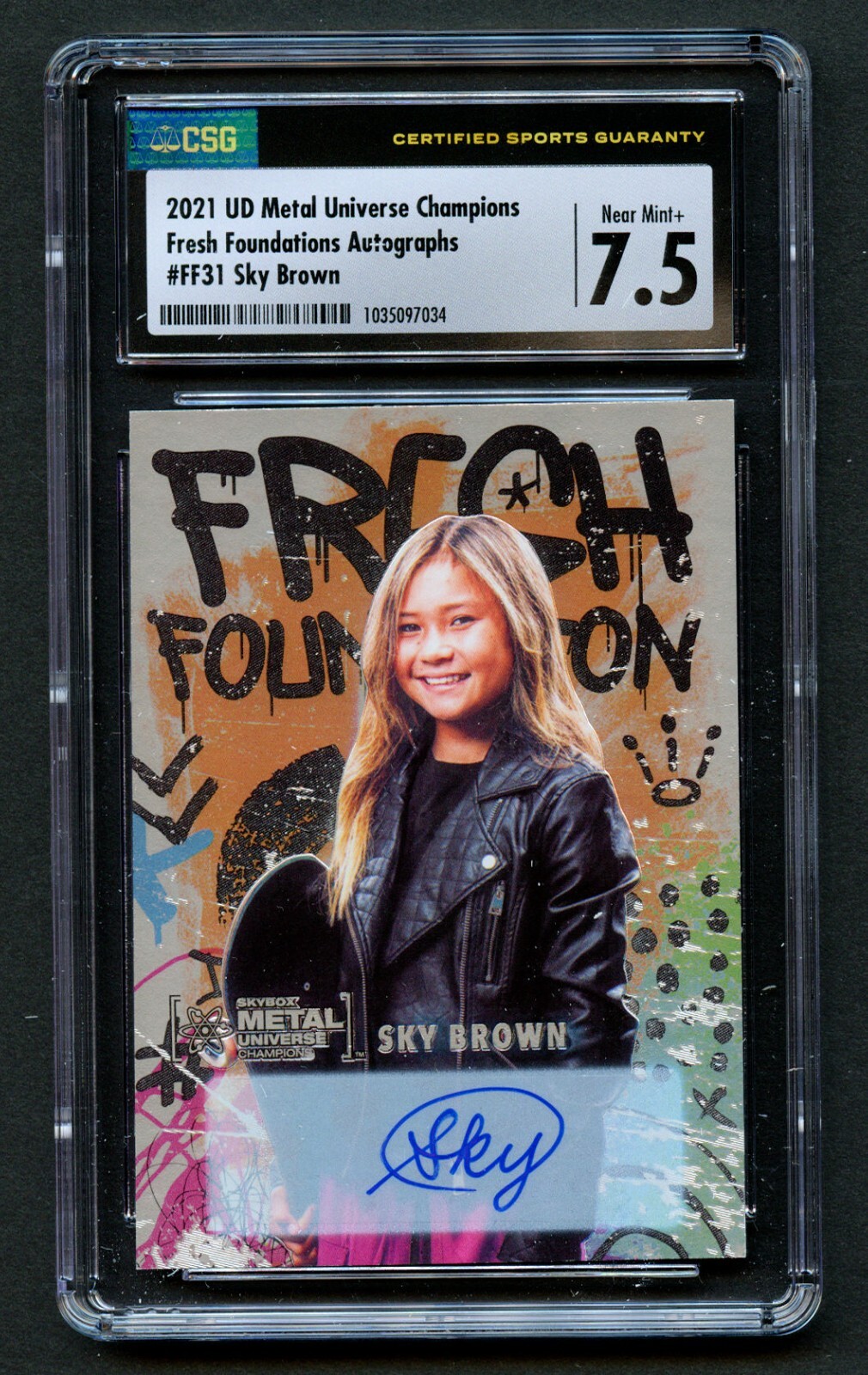 Sky Brown #FF31 UD Metal Universe Champions Fresh Foundations Autographs CSG 7.5