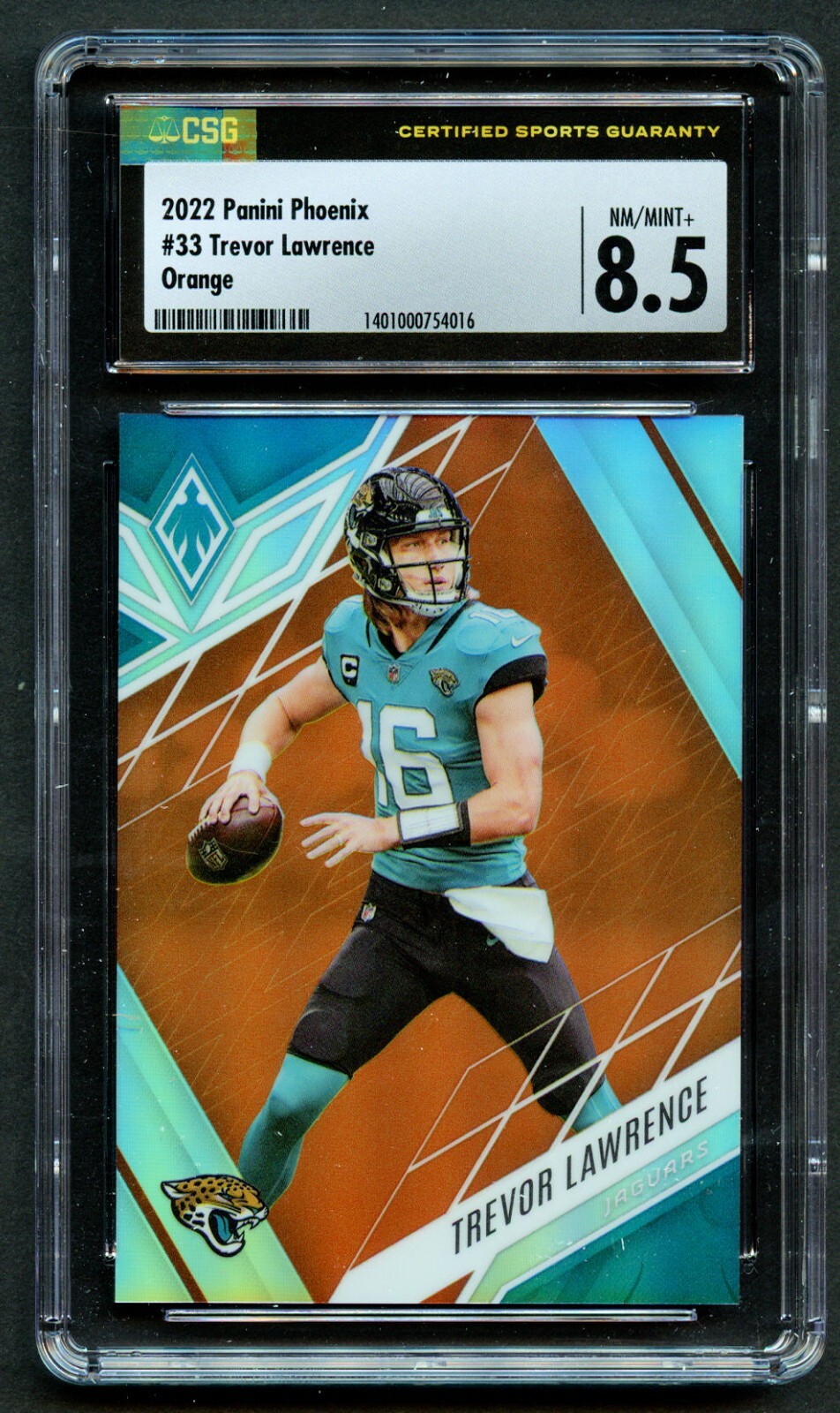 Trevor Lawrence #33 Panini Phoenix 2022 Orange Jaguars Football 99/99 CSG 8.5