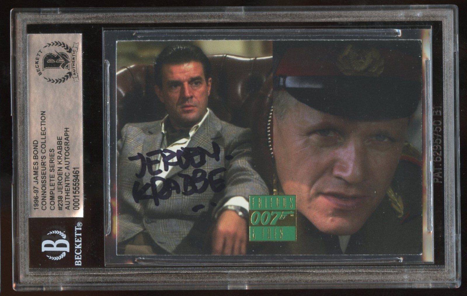 Jeroen Krabbe #238 signed autograph auto 96-97 James Bond Trading Card BAS Slab