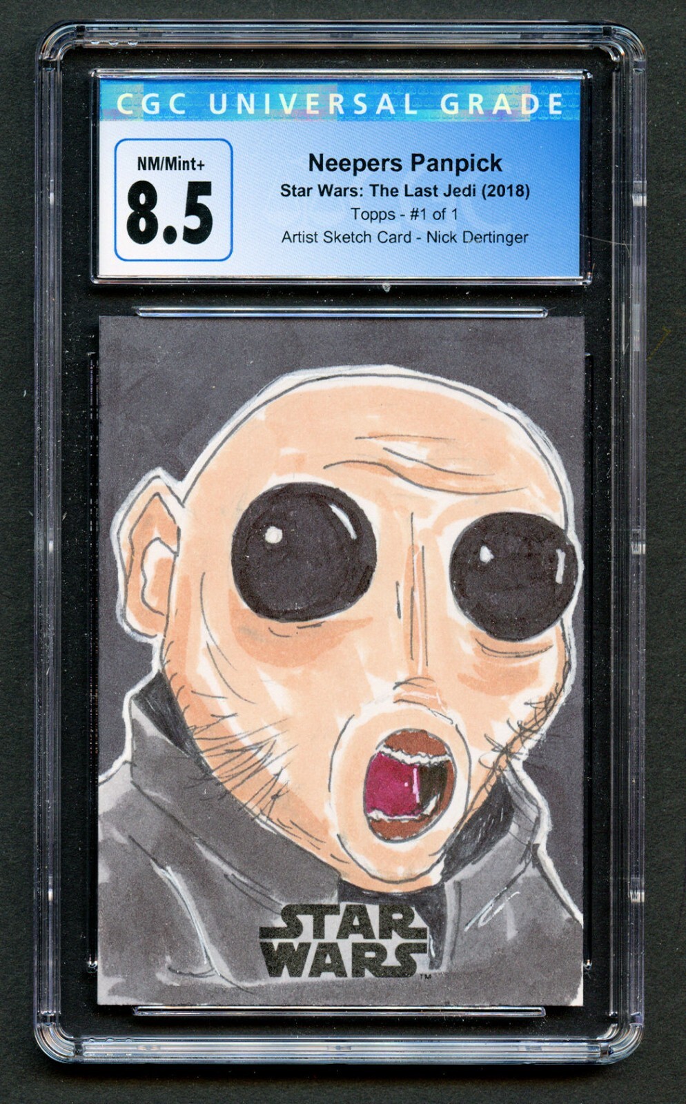 Neepers Panpick Artist Sketch Nick Dertinger Star Wars The Last Jedi 2018 CGC 8