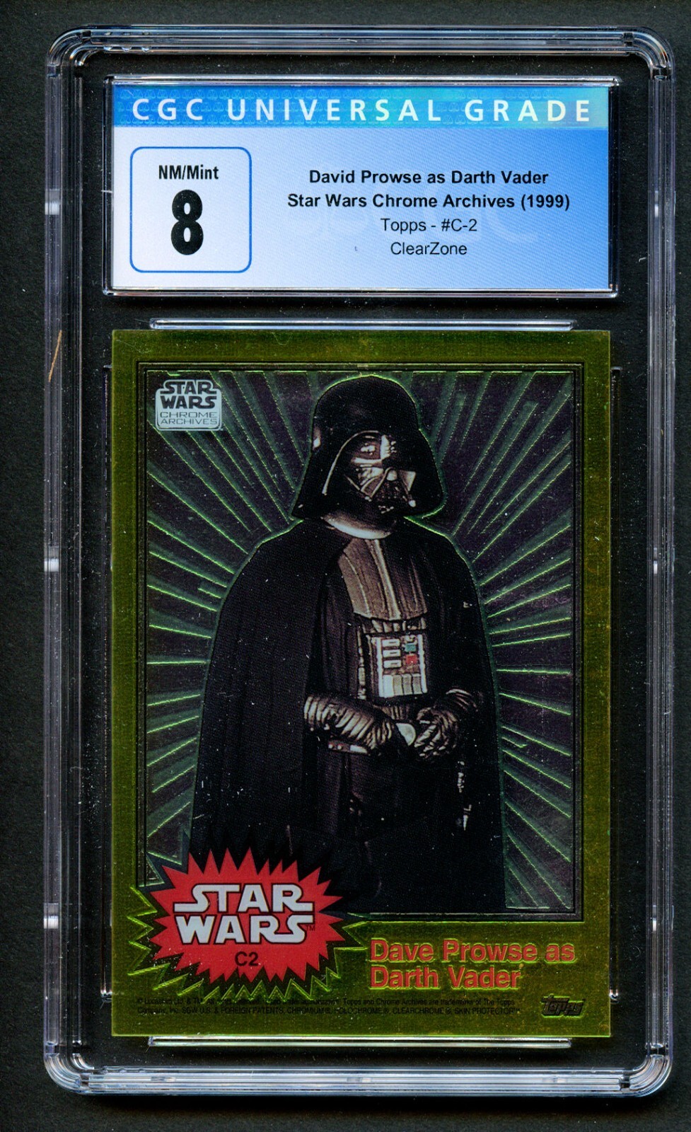 David Prowse as Darth Vader Star Wars Chrome Archives Topps 1999 ClearZone CGC 8