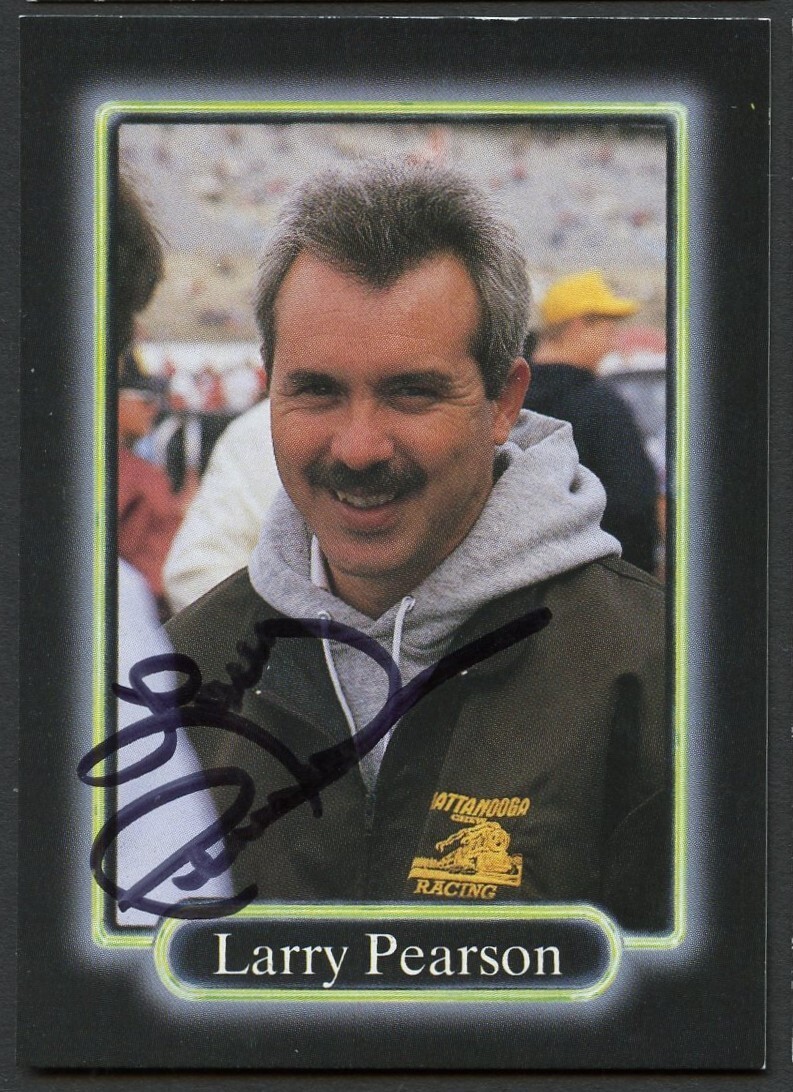 Larry Pearson #16 signed autograph auto 1990 Maxx NASCAR Racing Trading Card