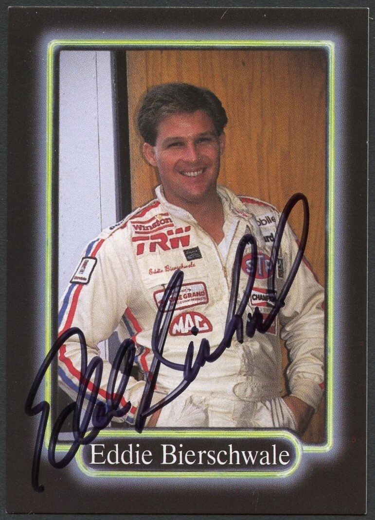 Eddie Bierschwale #23 signed autograph auto 1990 Maxx NASCAR Racing Trading Card