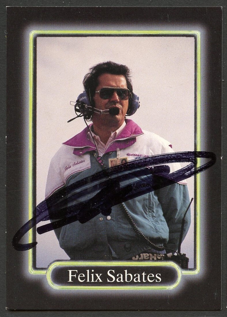 Felix Sabates #55 signed autograph auto 1990 Maxx NASCAR Racing Trading Card