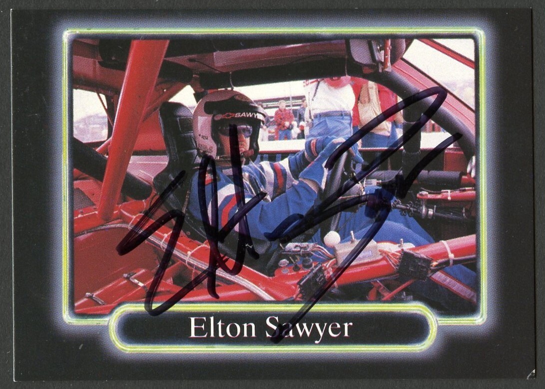Elton Sawyer #61 signed autograph auto 1990 Maxx NASCAR Racing Trading Card