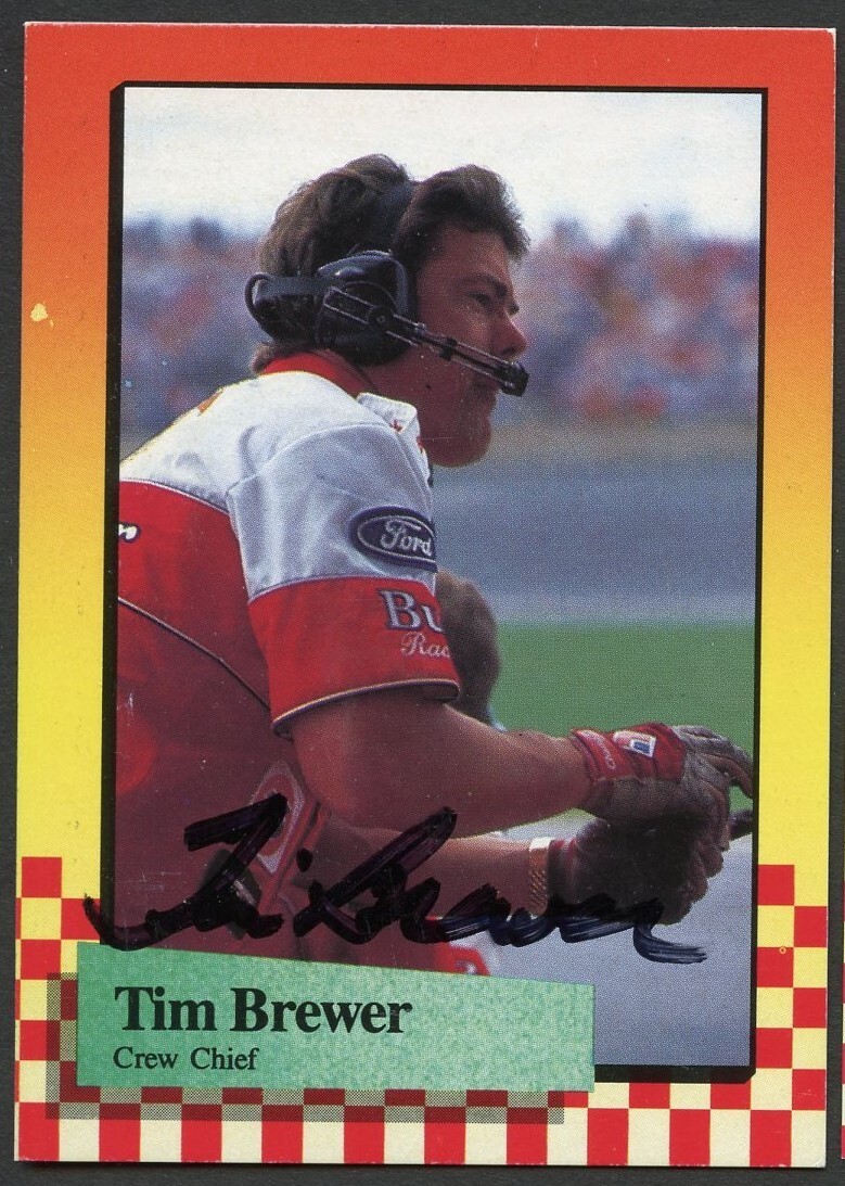 Tim Brewer #22 signed autograph auto 1989 Maxx NASCAR Racing Trading Card
